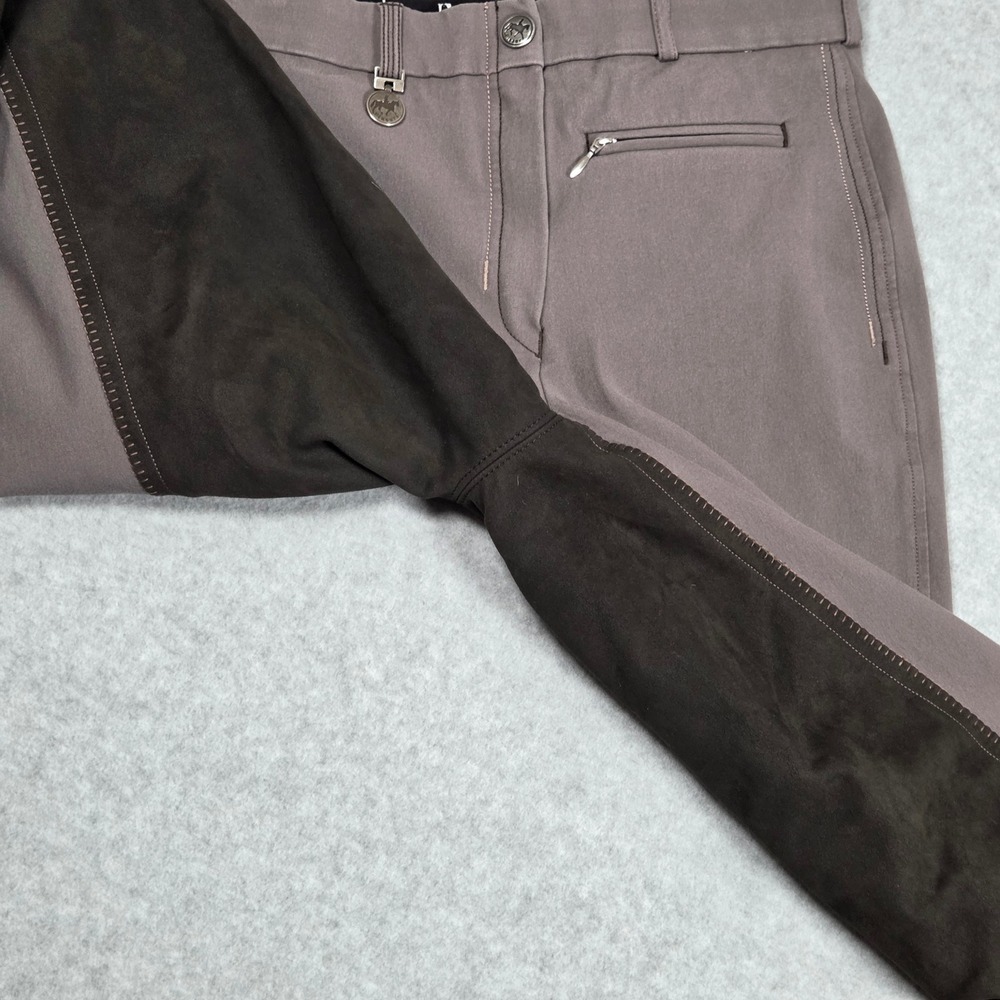 Pikeur Women 26 Full Seat Equestrian Riding Breeches Gray Hook Loop 26.5" inseam - Picture 10 of 11